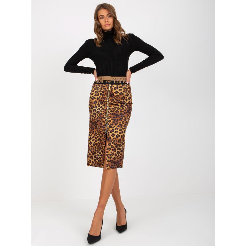 Dámská sukně s elastickým pasem SAINE tmavě béžová a černá