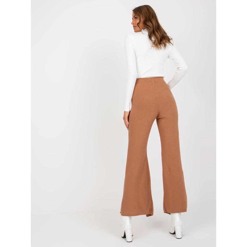 Dámské kalhoty s rozparkem KATEE hnědé