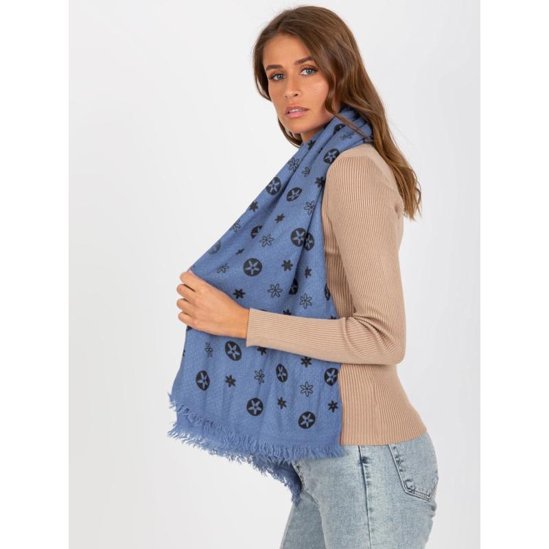 Női sál PATTERN sötétkék