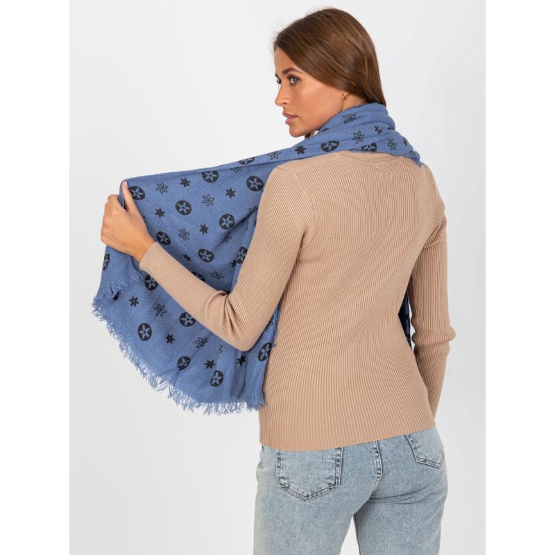 Női sál PATTERN sötétkék