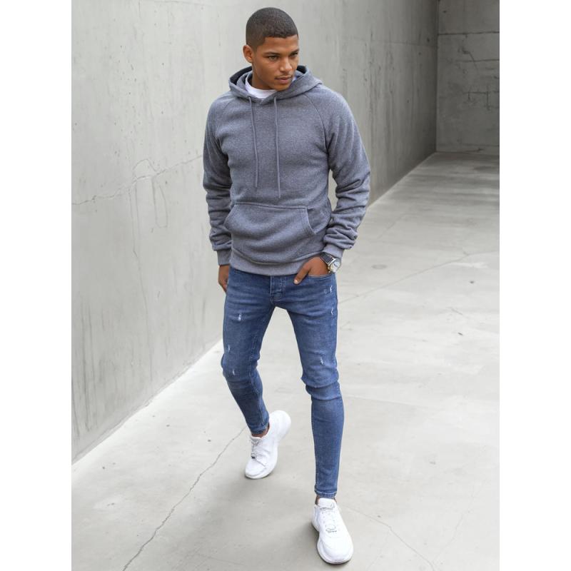 Férfi kapucnis pulóver BLAISE sötétszürke