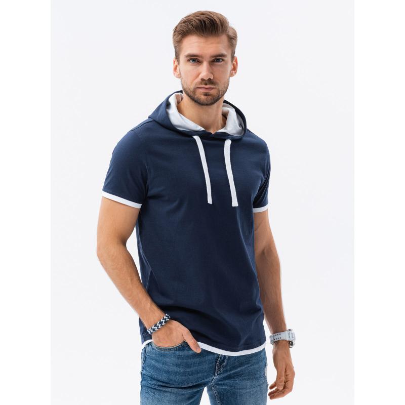 Pánské hladké tričko s kapucí ROCKE námořnická modrá