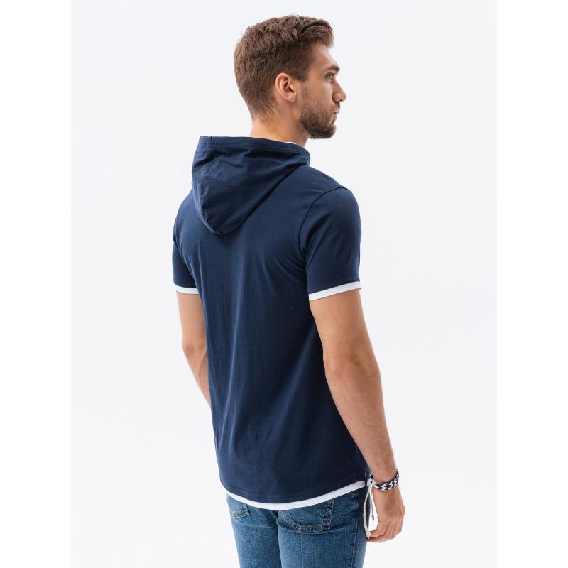 Pánské hladké tričko s kapucí ROCKE námořnická modrá