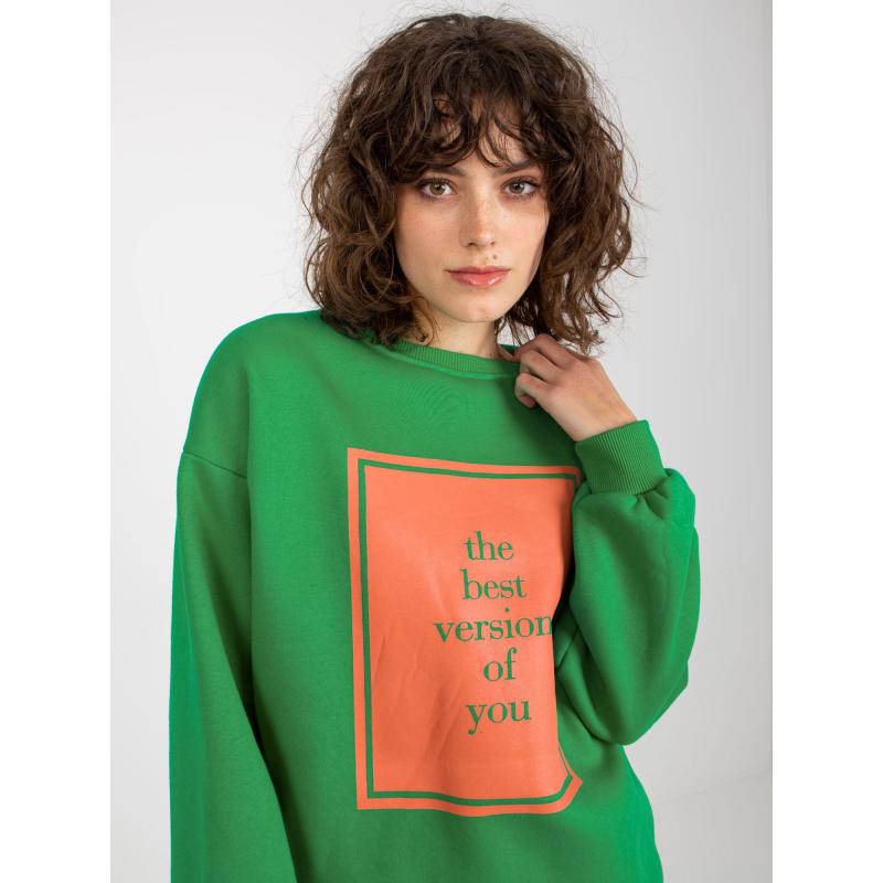 Női nyomtatott pulóver MARILENA zöld