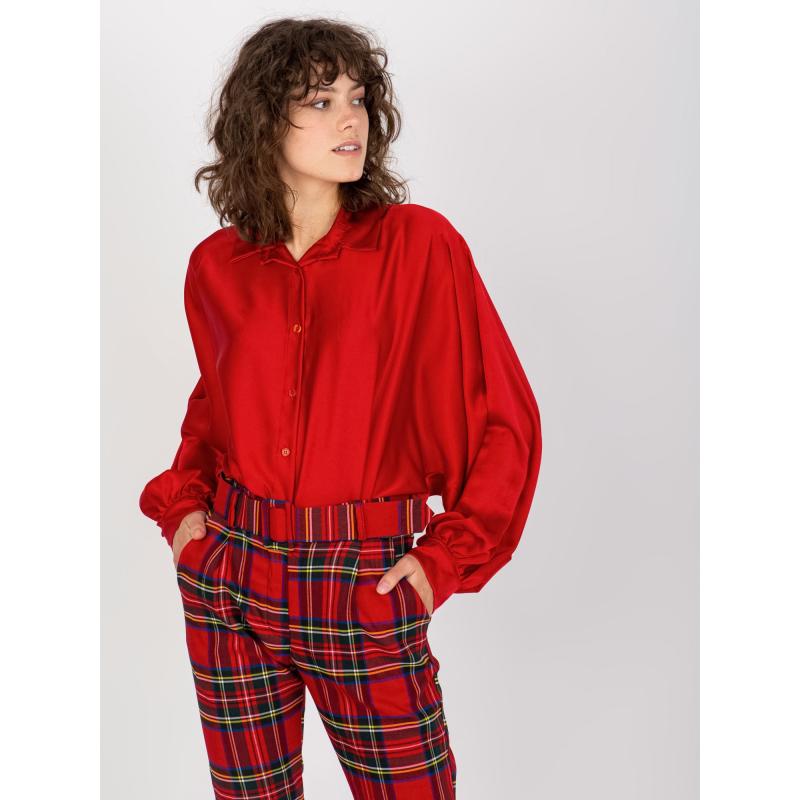 Dámska košeľa so širokými rukávmi BELDA červená