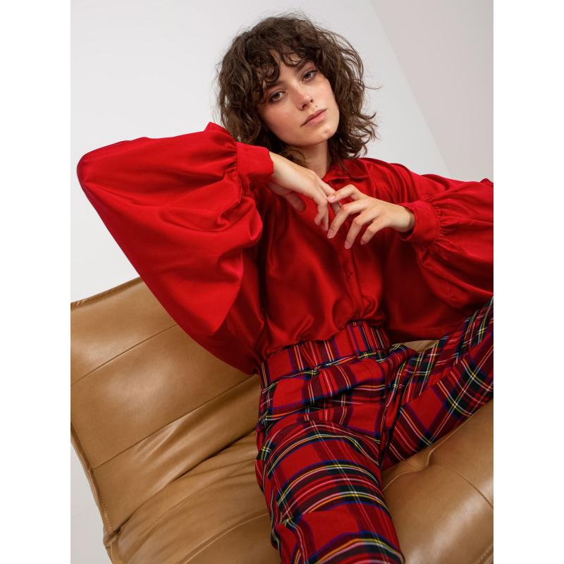 Dámska košeľa so širokými rukávmi BELDA červená