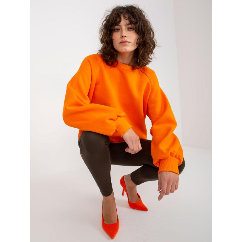 Női kerek nyakú pulóver BASIC narancssárga