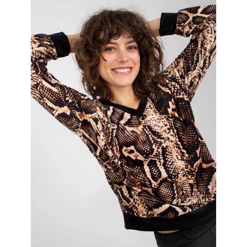 Dámský komplet s kalhotami RUE PARIS světle béžový a černý