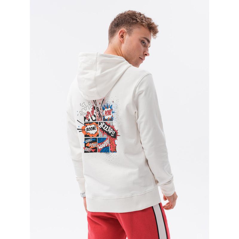 Férfi kapucnis pulóver COMIC ecru