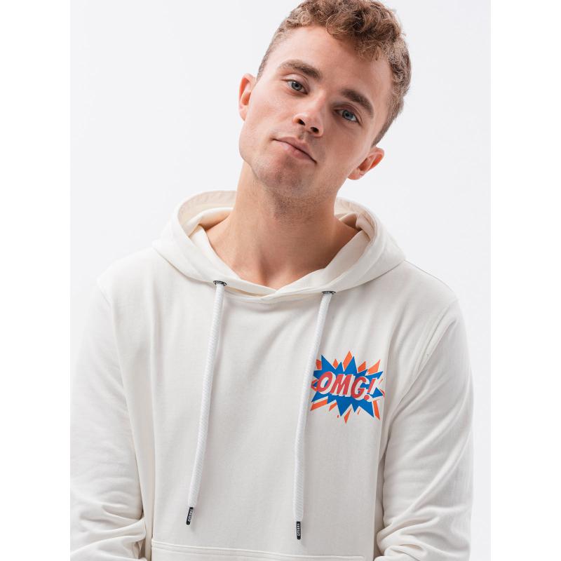 Férfi kapucnis pulóver COMIC ecru