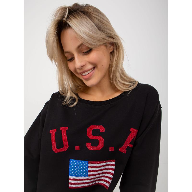 Női nyomtatott pulóver DARCIE fekete