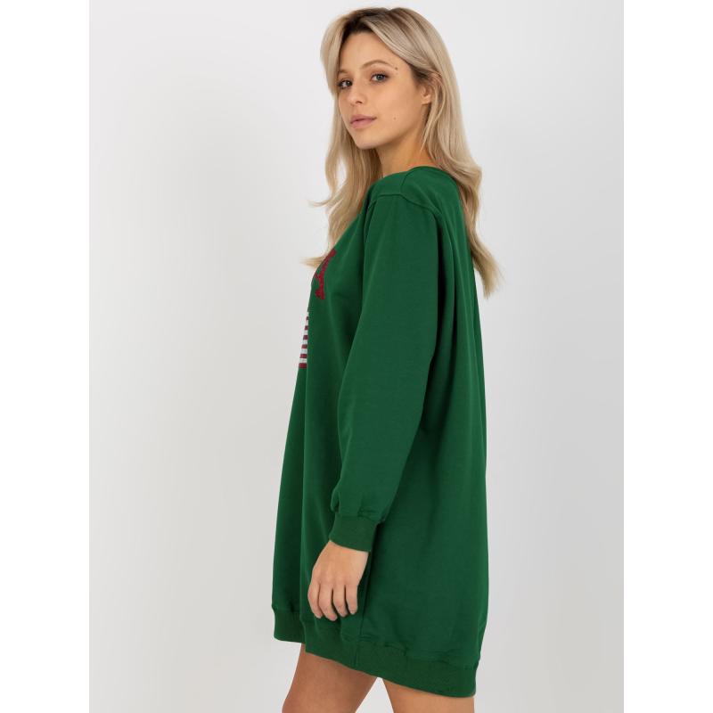 Női nyomtatott pulóver DESTINE sötétzöld