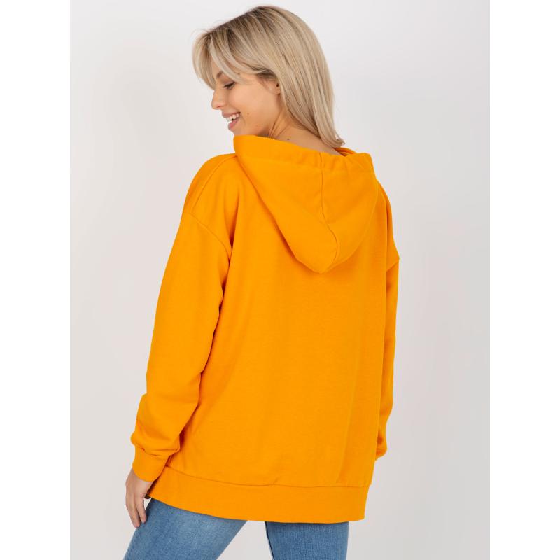 Dámská mikina s kapucí a rozparky DELIT tmavě žlutá