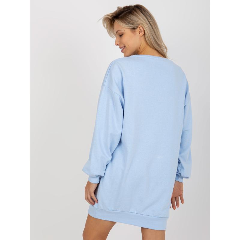 Dámská mikina s nápisem oversize ELLE světle modrá 