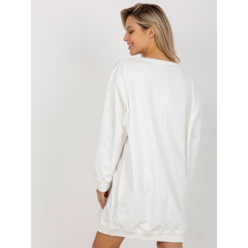 Dámska mikina s potlačou oversize BRIGETTE ecru-zelená