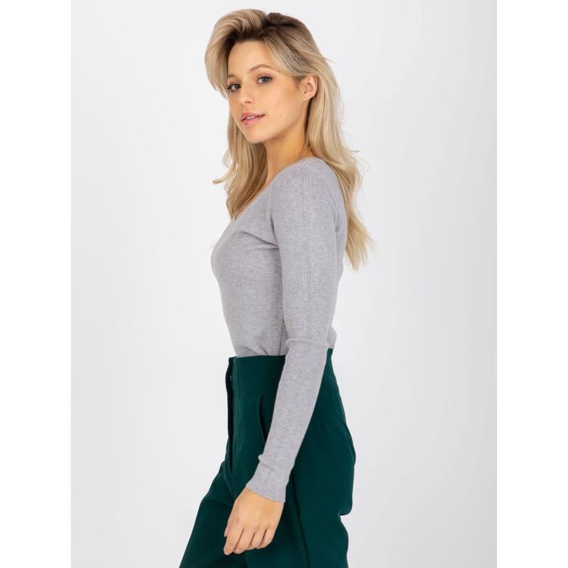 Dámský svetr s kulatým výstřihem FAWNIA šedý