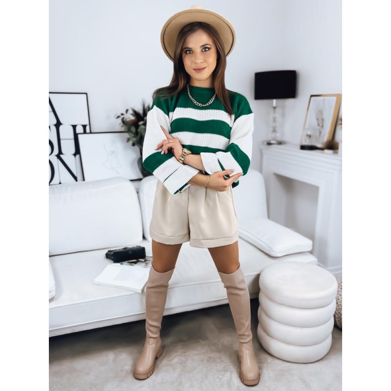 Dámský svetr AMELIA zeleno-bílý