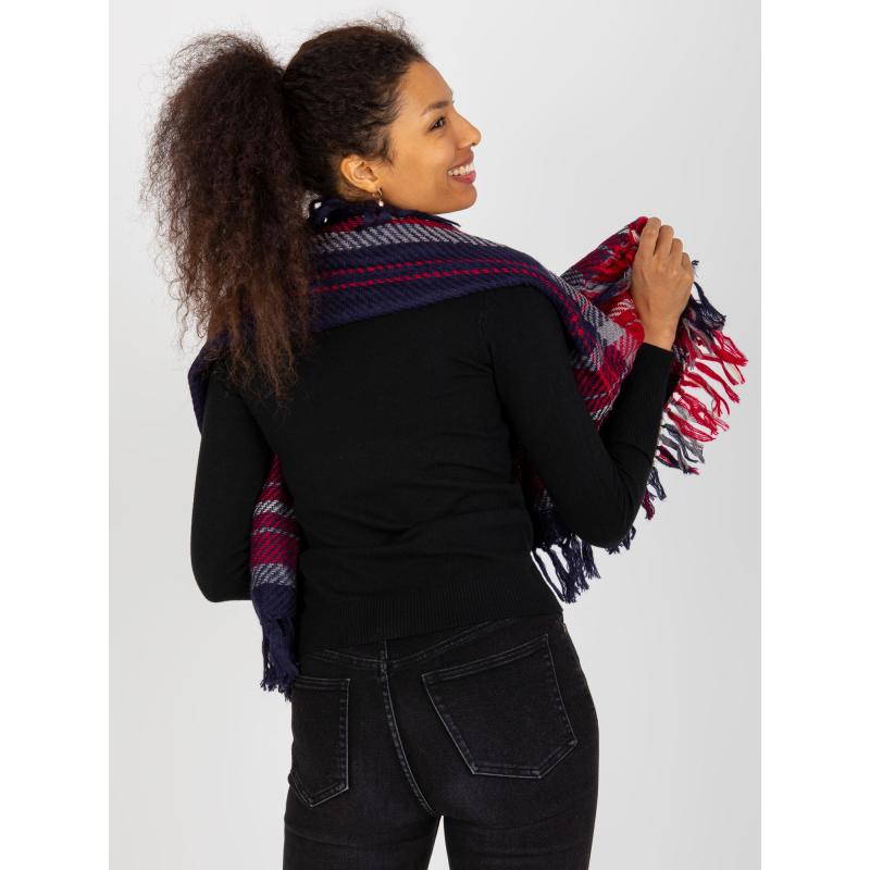 Női kockás sál KAREN sötétkék