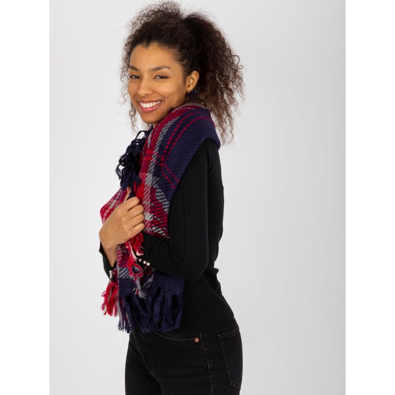 Női kockás sál KAREN sötétkék