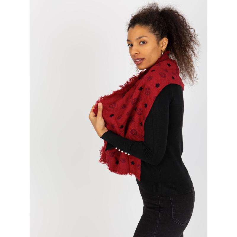 Női nyomtatott sál CRYSTAL red