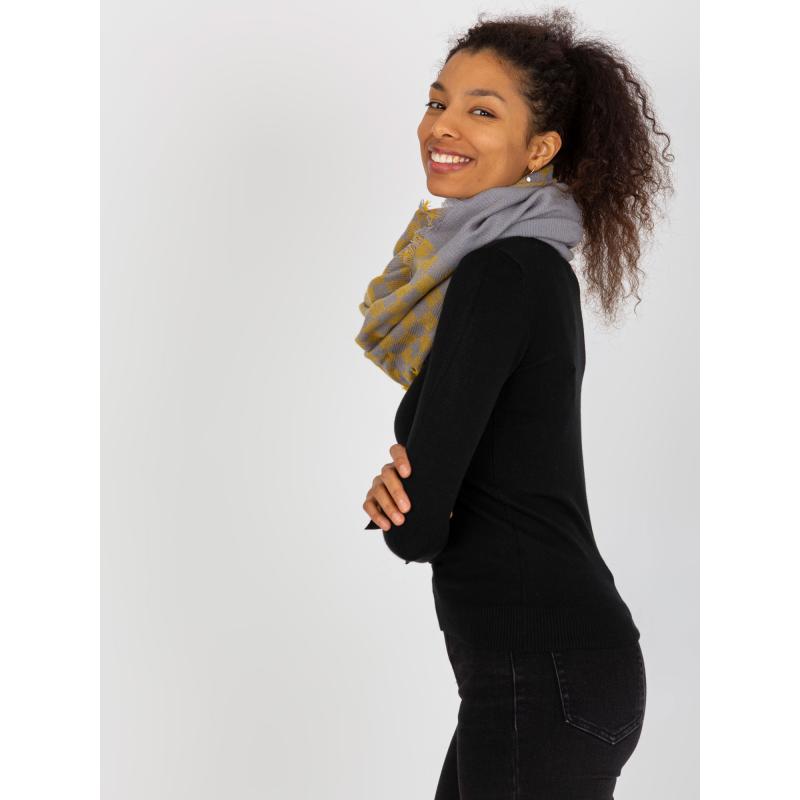 Női téli gyapjú kémény SASHA szürke és sárga