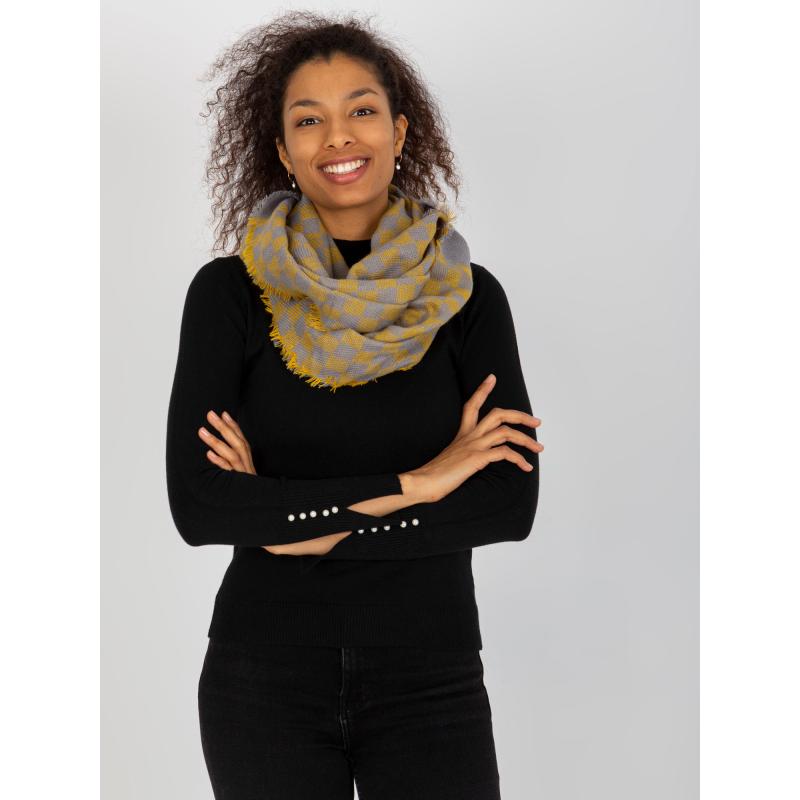 Női téli gyapjú kémény SASHA szürke és sárga