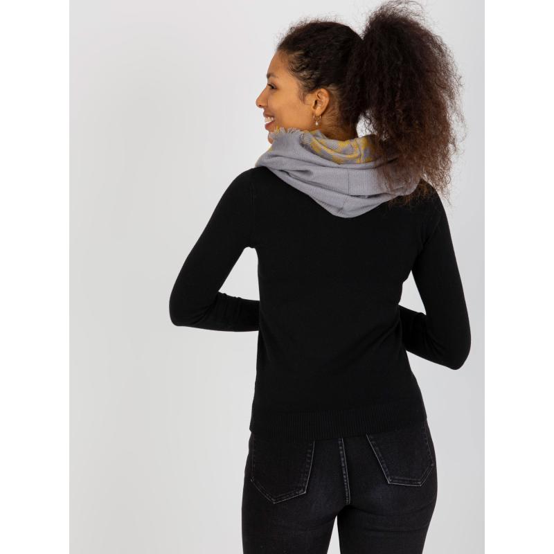 Női téli gyapjú kémény SASHA szürke és sárga