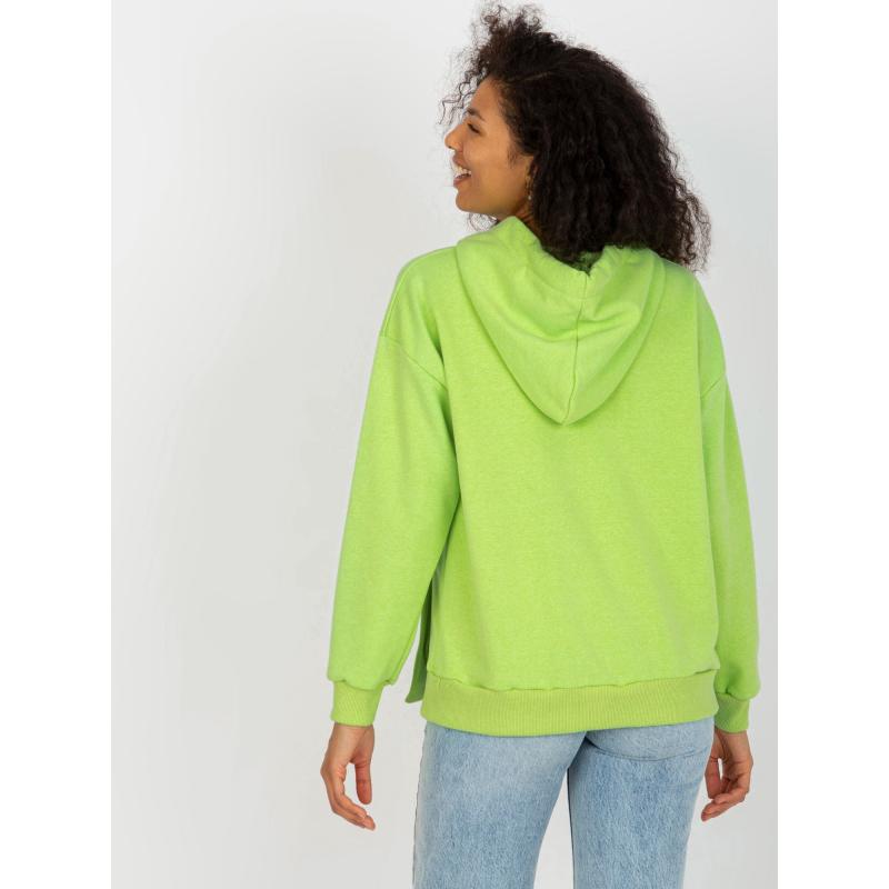 Dámská mikina s kapucí a vázáním MEGAN světle zelená 