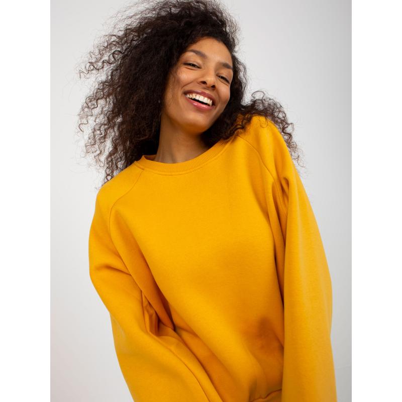 Dámská mikina s kulatým výstřihem EVELYN tmavě žlutá 