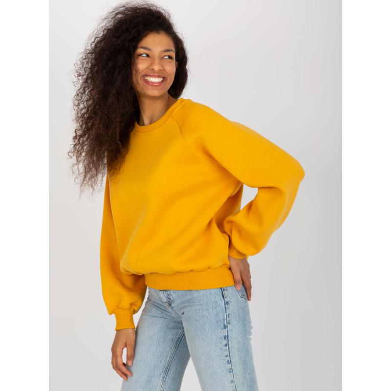 Dámská mikina s kulatým výstřihem EVELYN tmavě žlutá 