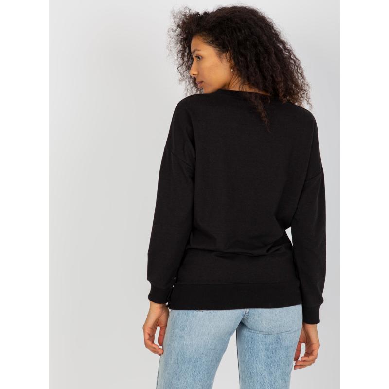 Dámska mikina s kapucňou a zapínaním na cvoky OCH BELLA čierna