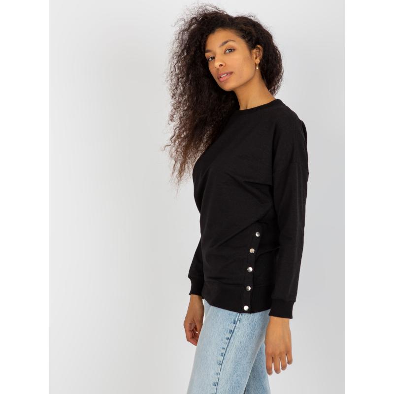 Dámska mikina s kapucňou a zapínaním na cvoky OCH BELLA čierna