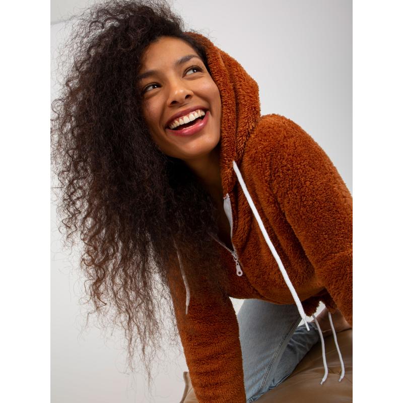 Dámská mikina s kapsami RUE PARIS světle hnědá 