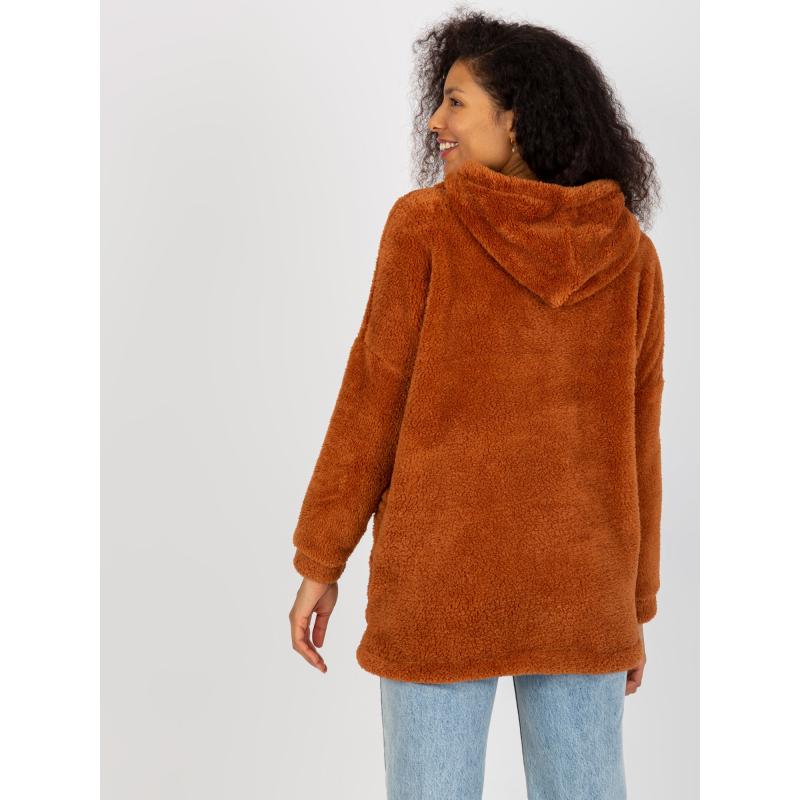 Dámská mikina s kapsami RUE PARIS světle hnědá 