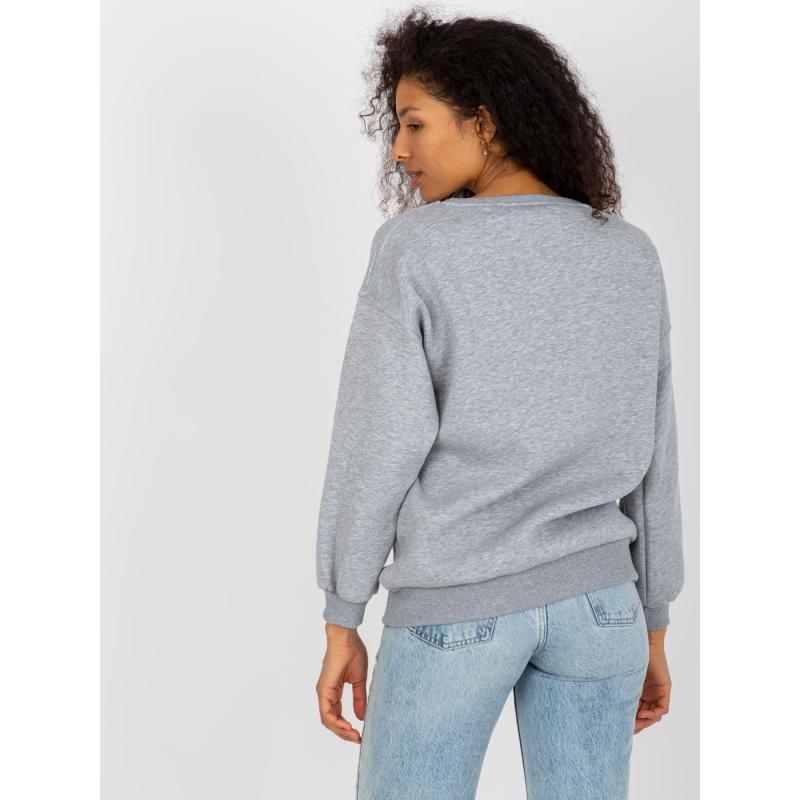 Női kapucnis pulóver kapucni nélkül NINA szürke