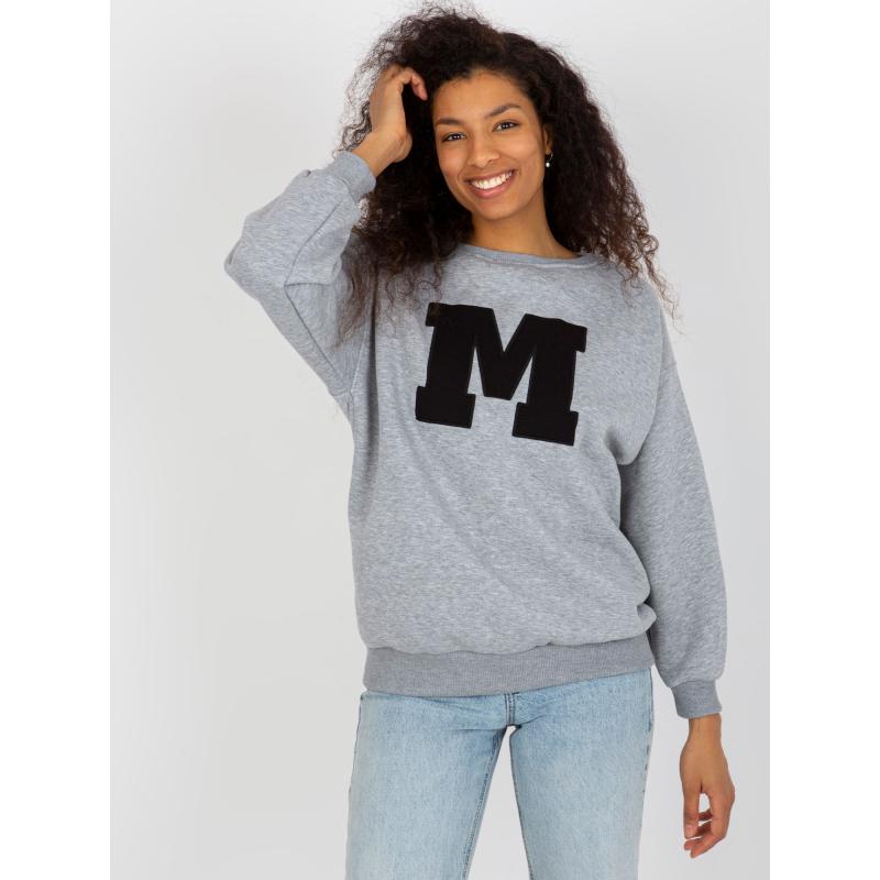 Női kapucnis pulóver kapucni nélkül NINA szürke