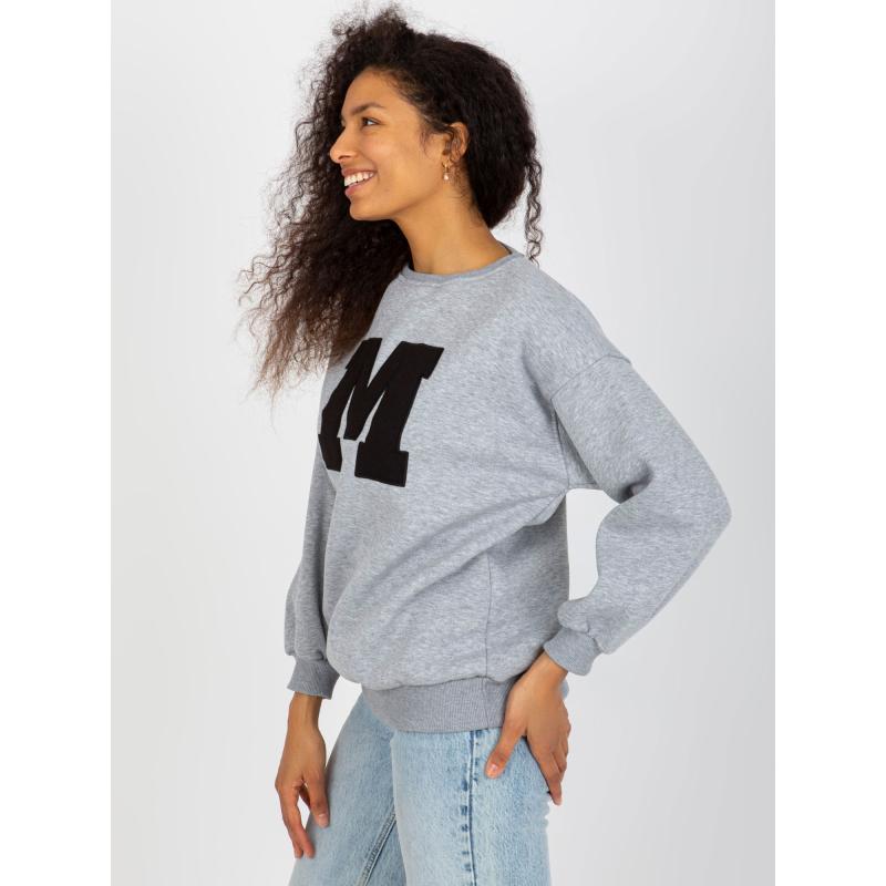 Női kapucnis pulóver kapucni nélkül NINA szürke