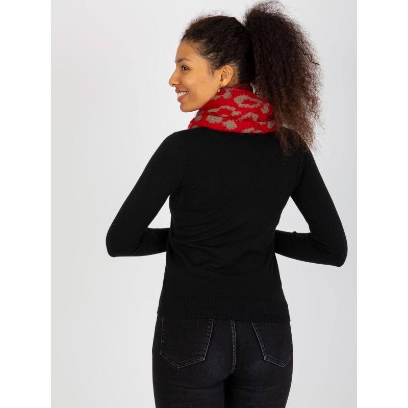 Dámský komín vzorovaný RUTH červený/tmavě béžový 