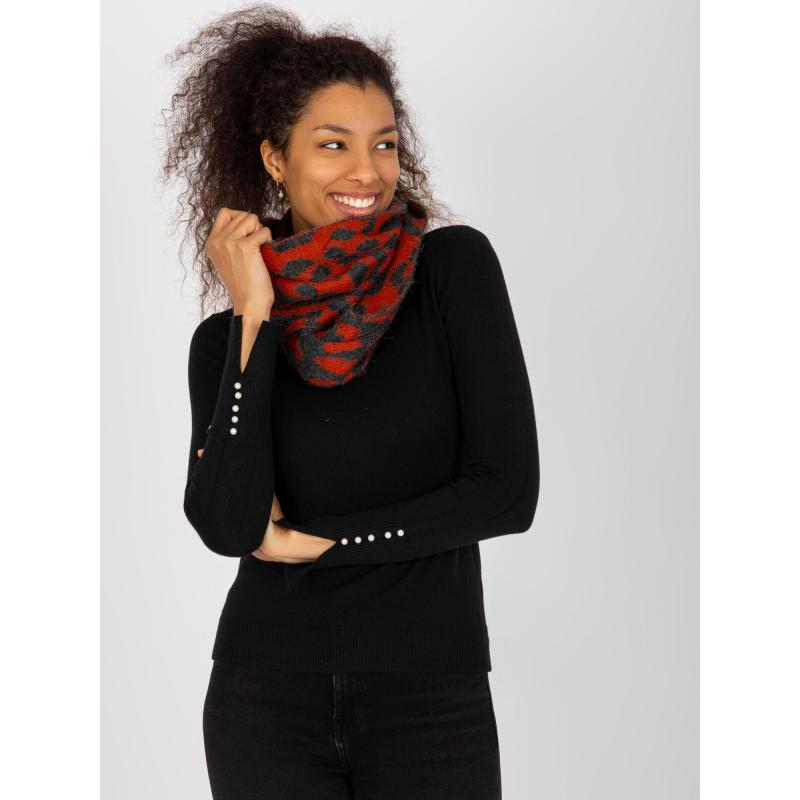 Dámský komín vzorovaný TIA šedo-oranžový 