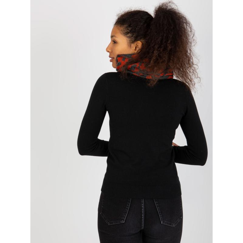 Dámský komín vzorovaný TIA šedo-oranžový 