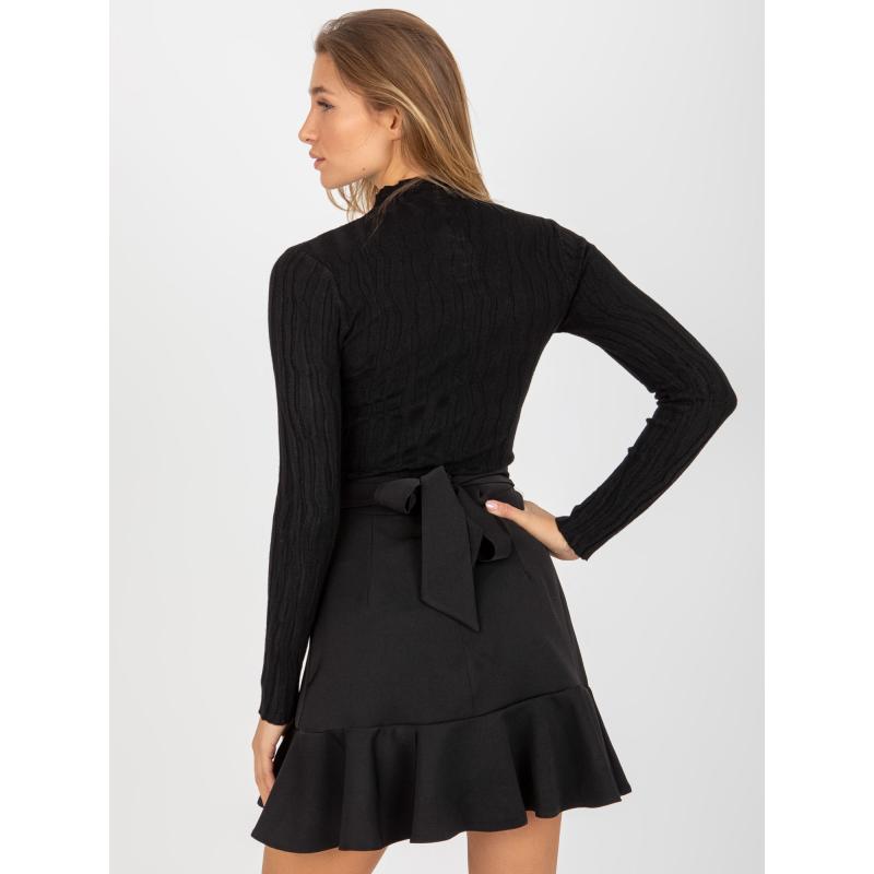 Női szabott félgarbós pulóver LIMA fekete