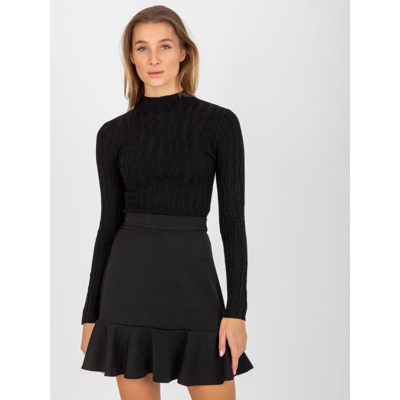 Női szabott félgarbós pulóver LIMA fekete