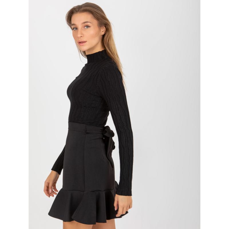 Női szabott félgarbós pulóver LIMA fekete