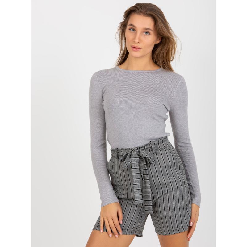 Dámské šortky s kapsami pruhované elegantní BERNA šedé 