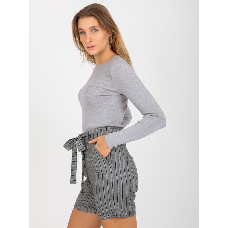 Dámské šortky s kapsami pruhované elegantní BERNA šedé 