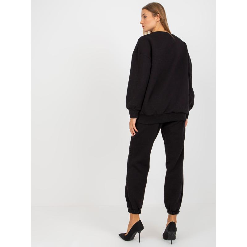 Női szett pulóverrel, BELLA felirattal fekete