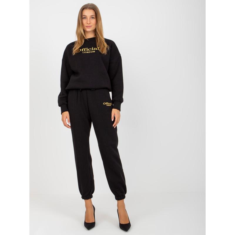 Női szett pulóverrel, BELLA felirattal fekete