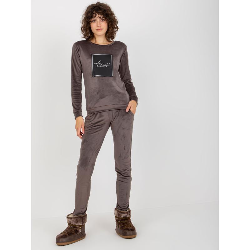 Női nyomtatott szett JASMIN sötétszürke