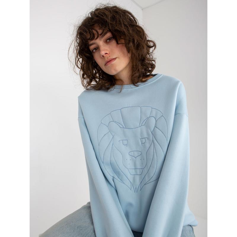 Dámská mikina bez kapuce oversize FAY světle modrá  