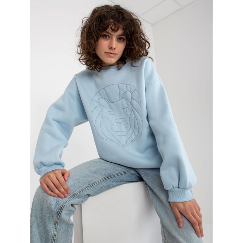 Dámská mikina bez kapuce oversize FAY světle modrá  